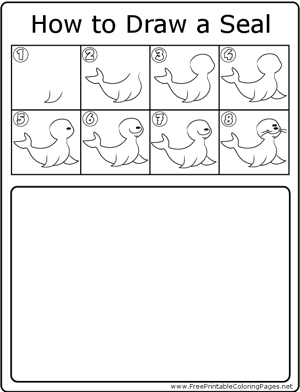 How to Draw Seal coloring page