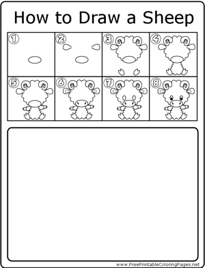 How to Draw Sheep coloring page