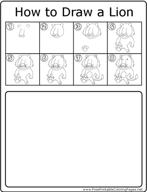 How to Draw Standing Lion coloring page