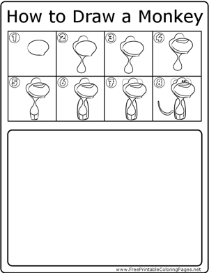 How to Draw Standing Monkey coloring page