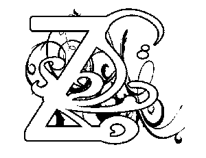 Illuminated-Z Coloring Page