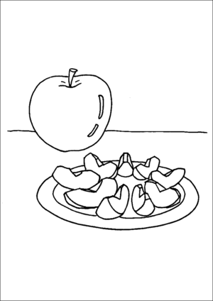 Apple And Apple Slices coloring page