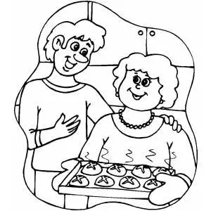 Baking Cookies coloring page