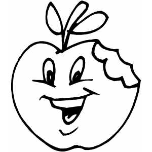 Bitten Apple coloring page
