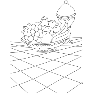 Bowl of Fruit coloring page