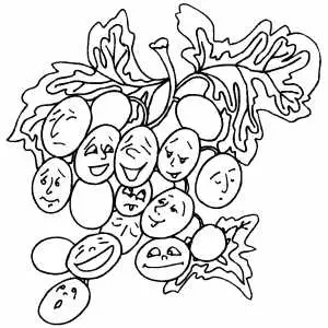 Different Grape Faces coloring page