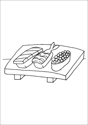 Sushi coloring page
