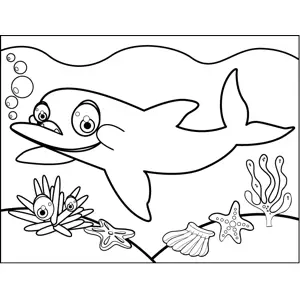 Adorable Dolphin coloring page