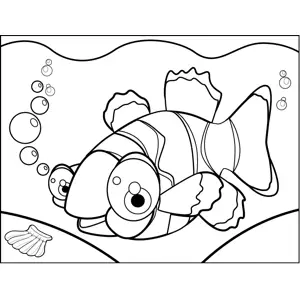 Adorable Striped Fish coloring page