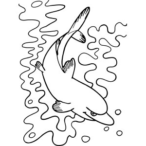 Angry Dolphin coloring page
