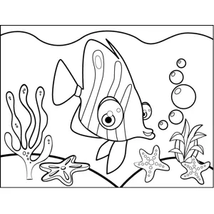 Bug-Eyed Tropical Fish coloring page