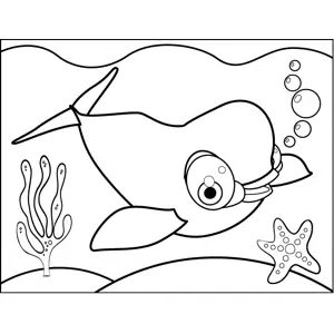 Cartoon Dolphin coloring page