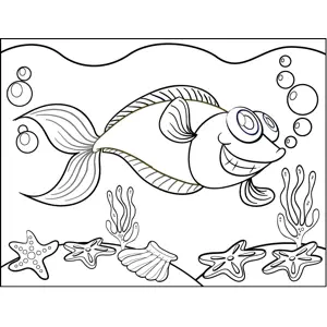 Cheerful Fish coloring page