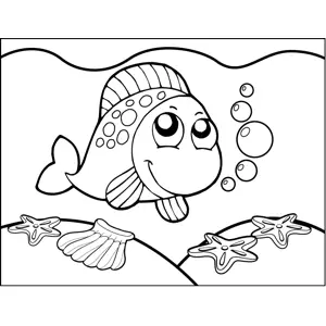 Curious Spotted Fish coloring page