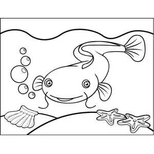 Cute Catfish coloring page