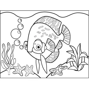 Cute Fish Striped Fins coloring page