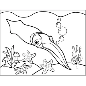 Cute Squid coloring page