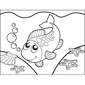 Diving Spotted Fish coloring page