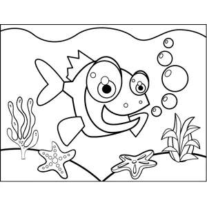 Excitable Fish coloring page