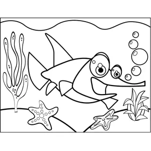 Excited Swordfish coloring page
