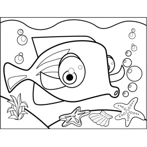 Fascinated Fish coloring page