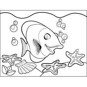 Fish Bubbles coloring page