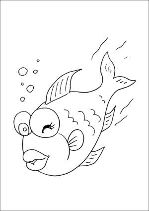Fish Swimming And Winking coloring page