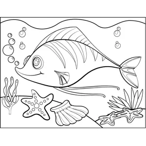 Fish on Ocean Floor coloring page