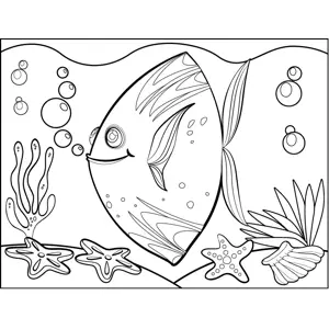 Fish on Sea Floor coloring page