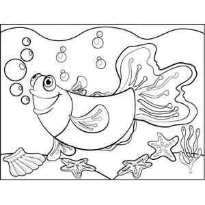 Fish with Large Tail coloring page