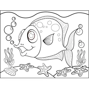 Fish with Polka Dots coloring page
