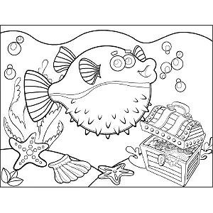 Fugu Bubbles coloring page