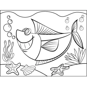 Grinning Fish coloring page