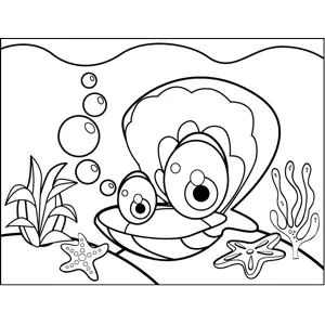 Happy Clam coloring page