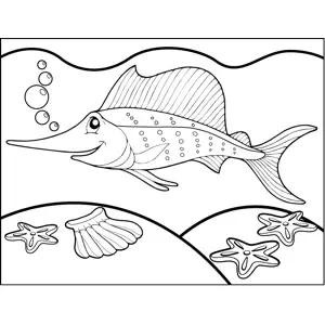 Happy Swordfish coloring page