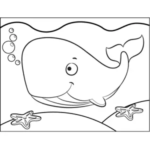 Happy Whale coloring page