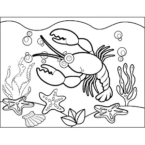 Lobster Bubbles coloring page