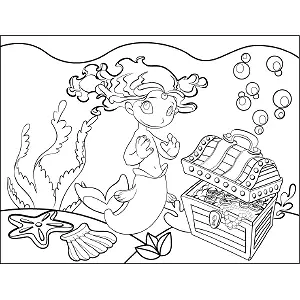 Mermaid Bubbles coloring page
