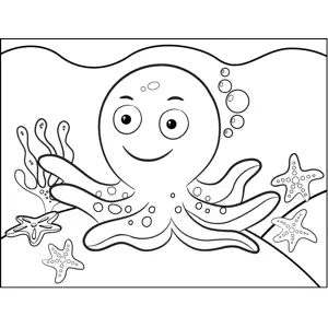 Mischievous Octopus coloring page