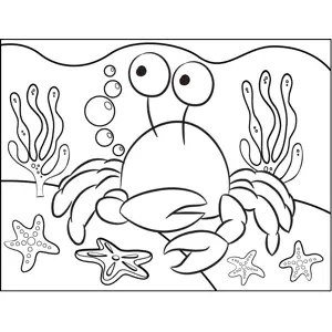 Nervous Crab coloring page