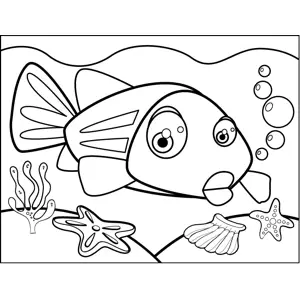 Nervous Fish coloring page