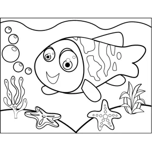 Patterned Fish coloring page