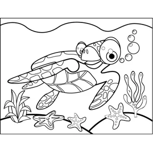 Playful Turtle coloring page