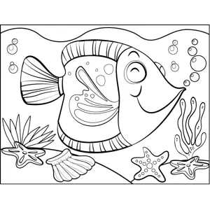 Satisfied Fish coloring page