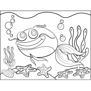 Smiling Fish coloring page