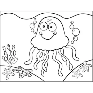 Smiling Jellyfish coloring page