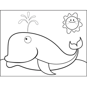 Spouting Whale coloring page