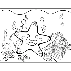 Starfish Bubbles coloring page