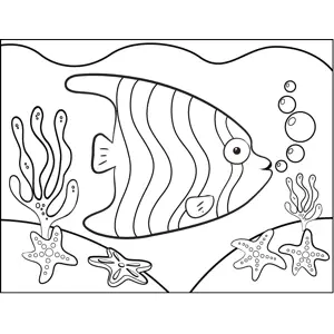 Striped Tropical Fish coloring page