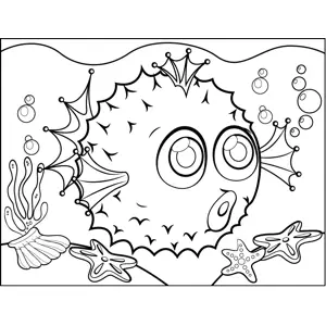 Surprised Blowfish coloring page